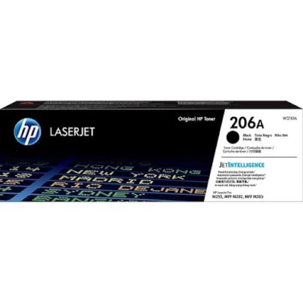 HP LaserJet 206A Black Toner Box with Blue and White Accents